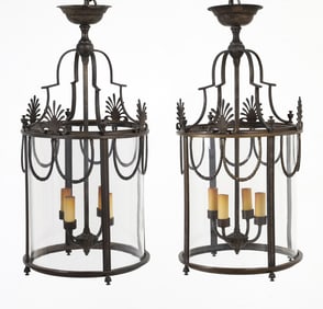 PAIR FRENCH NEOCLASSICAL STYLE LANTERN LIGHTS