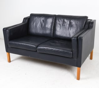 BORGE MOGENSEN STYLE STOUBY DANISH LEATHER SOFA