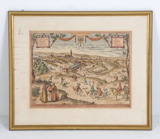 GEORGE BRAUN 'VIEW OF HISPALIS' PRINT 19TH C.