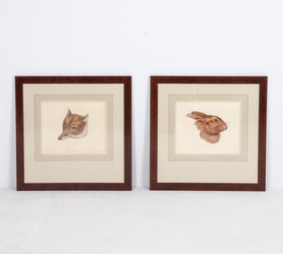 SAMUEL HOWITT FOX & HARE COLOR ETCHINGS
