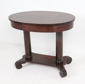 EMPIRE STYLE MAHOGANY OVAL SIDE TABLE
