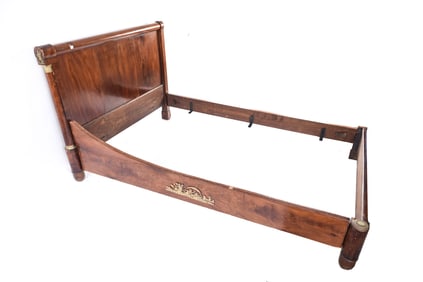FRENCH EMPIRE ORMOLU MOUNTED BED FRAME