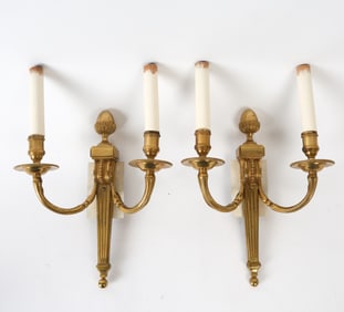 PAIR OF BRASS NEOCLASSICAL STYLE SCONCES