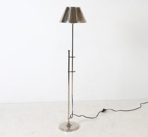 CONTEMPORARY ADJUSTABLE CHROME FLOOR LAMP