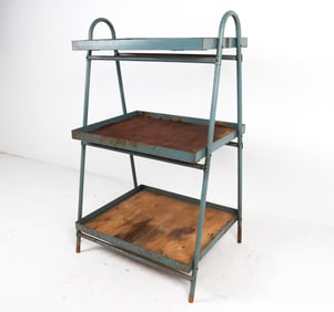 VINTAGE INDUSTRIAL STEEL DISPLAY STORAGE UNIT