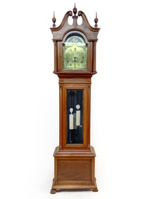 ANTIQUE WALNUT TALL CASE CLOCK