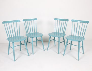 (4) TON IRONICA FJORD SLAT BACK DINING CHAIRS