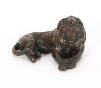 ASIAN BRONZE LION SCULPTURE