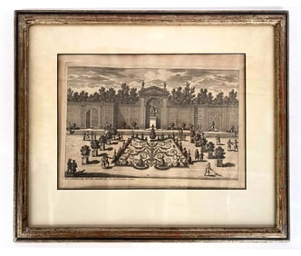 ATTR. GABRIEL PERELLE GARDEN OF CHAMLAY ETCHING