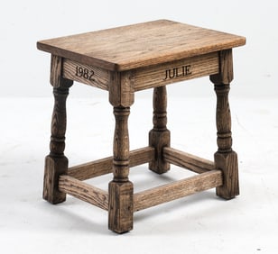 RUSTIC OAK STOOL