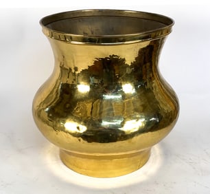 LARGE BRASS PLANTER POT OR TINDER BUCKET