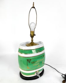 ENGLISH PORCELAIN SHERRY BARREL TABLE LAMP