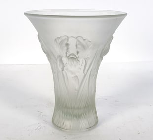 ART DECO JOSEF INWALD BAROLAC GLASS IRIS VASE