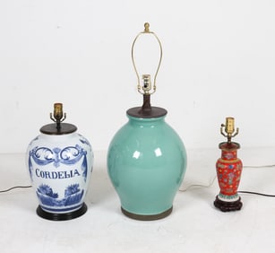 DECORATIVE CERAMIC TABLE LAMP GROUPING