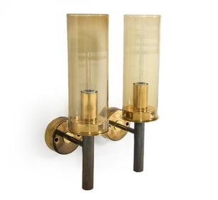 HANS-AGNE JAKOBSSON BRASS & GLASS SCONCES