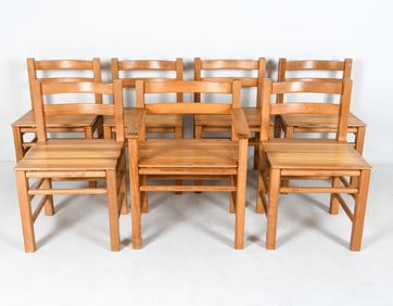 (7) MID-CENTURY SWEDISH PINE DINING CHAIRS
