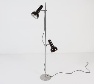 DANISH CHROME STEEL FLOOR LAMP C. 1960S