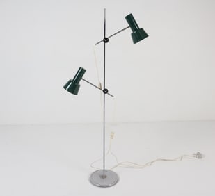 DANISH CHROME STEEL FLOOR LAMP C. 1960S