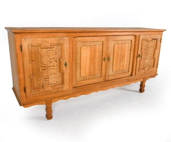 KJAERNULF STYLE DANISH BRUTALIST OAK SIDEBOARD