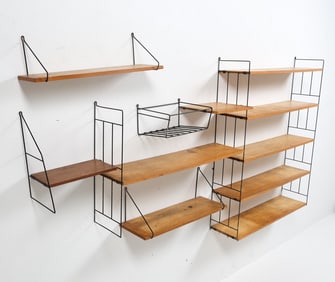 SCANDINAVIAN WALL SHELF GROUPING C. 1970S