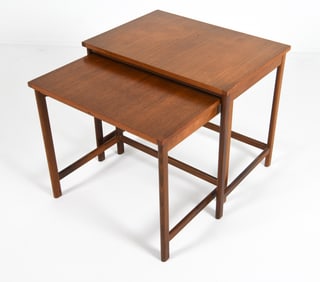 MID-CENTURY DANISH TEAK NESTING TABLES C. 1970S