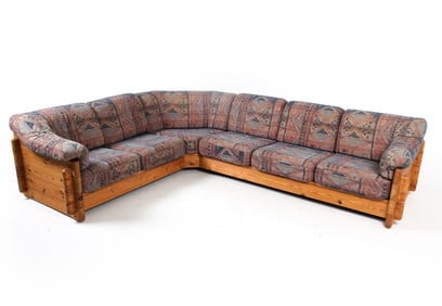 MID-CENTURY SCANDINAVIAN BRUTALIST PINE SOFA