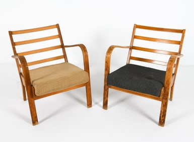 ATTR. PAIR FRITS SCHLEGEL ART DECO LOUNGE CHAIRS