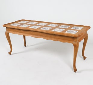 MID-CENTURY DANISH OAK & TILE COFFEE TABLE