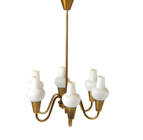 SCANDINAVIAN BRASS CHANDELIER C. 1970S
