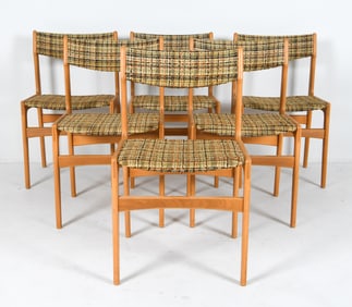(6) ERIK BUCH STYLE DANISH OAK DINING CHAIRS