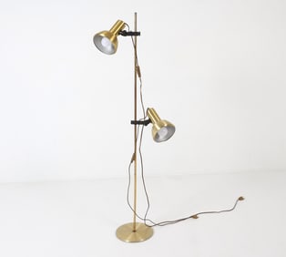 SCANDINAVIAN BRASS FLOOR LAMP C. 1970S