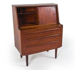MID-CENTURY DANISH TEAK SECRETARY DESK C. 1960S