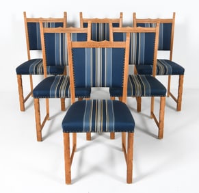 (6) KJAERNULF STYLE DANISH OAK DINING CHAIRS