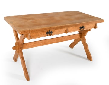HENNING KJAERNULF STYLE DANISH OAK TABLE C. 1970S