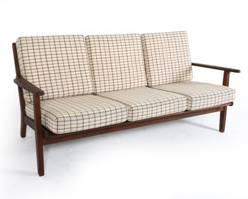 MID-CENTURY DANISH OAK & WOOL SOFA C. 1960S