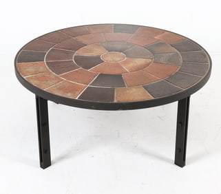 SALLINGBROE DANISH CERAMIC & STEEL COFFEE TABLE
