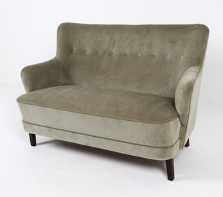 MID-CENTURY DANISH WOOL SETTEE SOFA C. 1960S