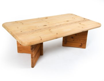 SCANDINAVIAN PINE BRUTALIST COFFEE TABLE C. 1970S