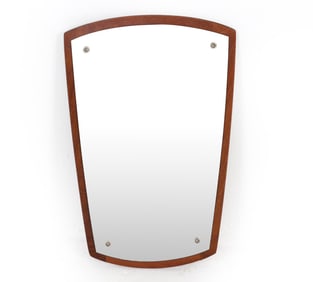 JANSEN SPEJLE DANISH TEAK WALL MIRROR C. 1960S
