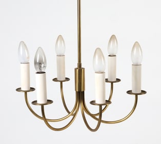 MID-CENTURY DANISH BRASS CHANDELIER C. 1960S