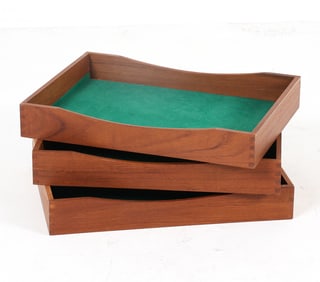 DANISH TEAK LETTER TRAY GROUPING C. 1960S