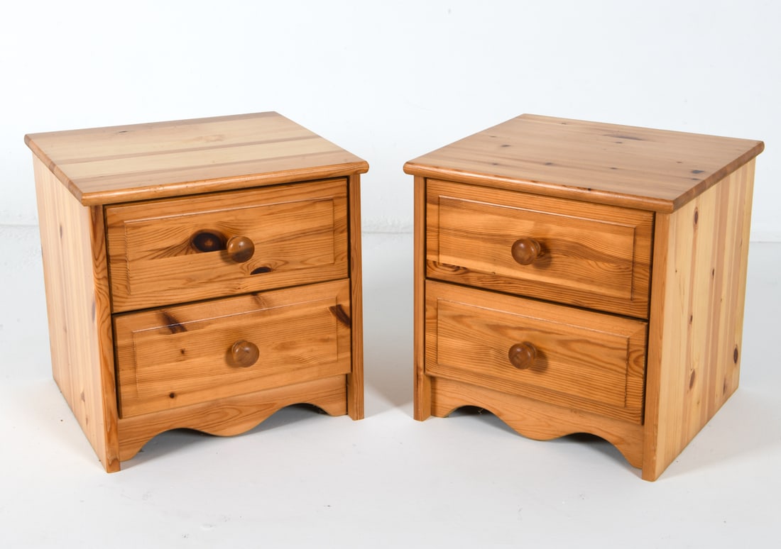 PAIR OF SWEDISH PINE NIGHTSTANDS C. 1970S (1 of 16)