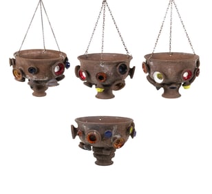 MID-CENTURY SCANDINAVIAN CERAMIC PLANTER GROUPING