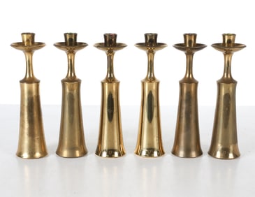 DANSK DANISH BRASS CANDLESTICK GROUPING C. 1960S