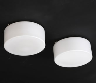 PAIR OF DANISH GLASS CEILING LIGHTS C. 1970S