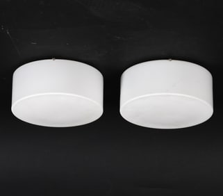 PAIR OF DANISH GLASS CEILING LIGHTS C. 1970S