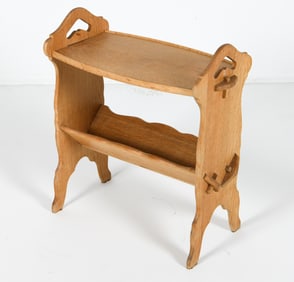 KJAERNULF STYLE DANISH OAK MAGAZINE RACK C. 1970S