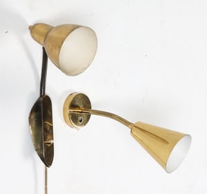 PAIR OF DANISH BRASS TONE SCONCES C. 1960S