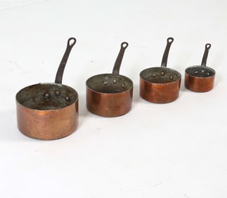 FRENCH COPPER POT GROUPING