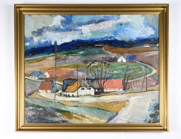 MID-CENTURY DANISH LANDSCAPE PAINTING O/C